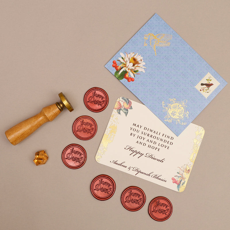 Happy Diwali - Red Wax Seal