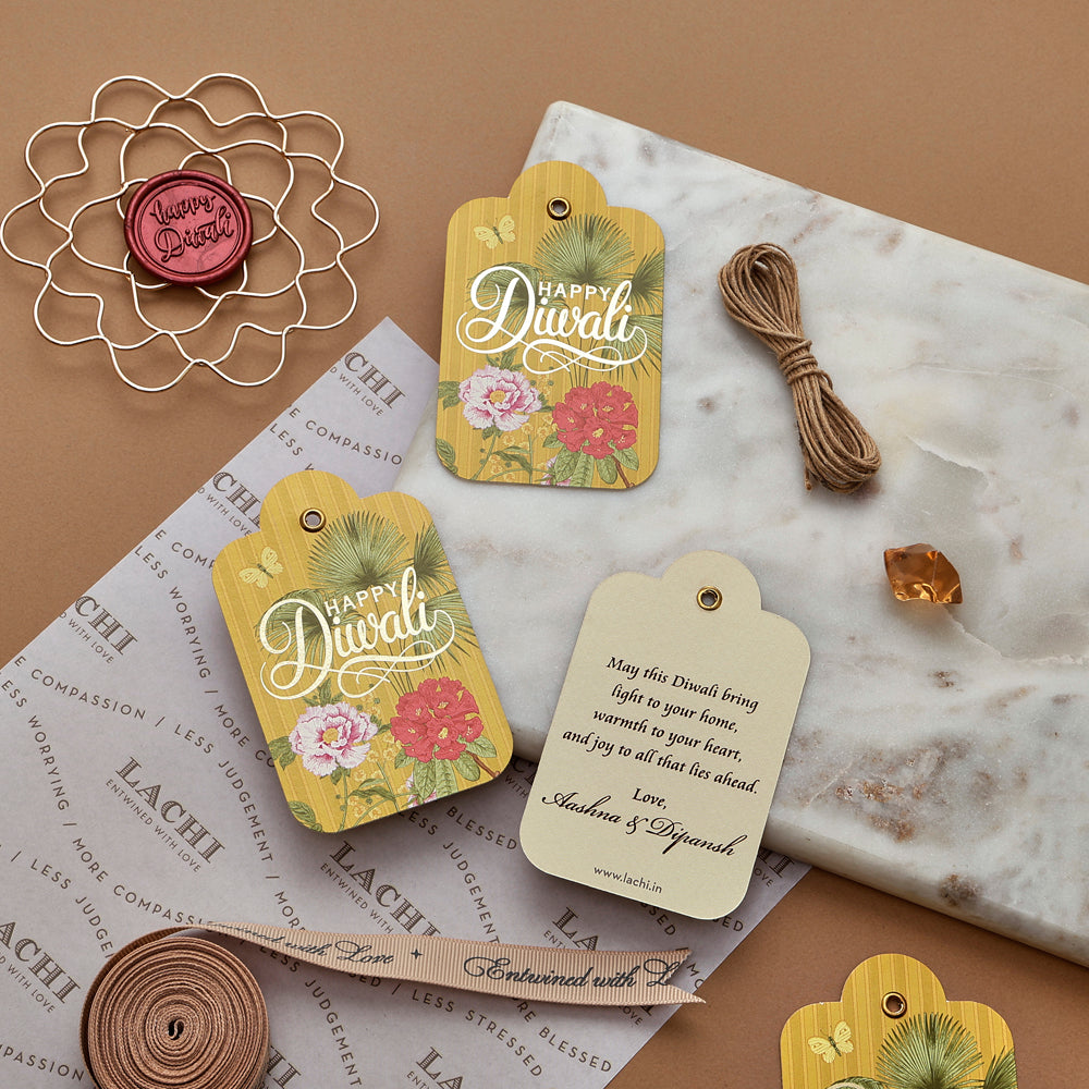 Happy Diwali Gift Tag - Marigold