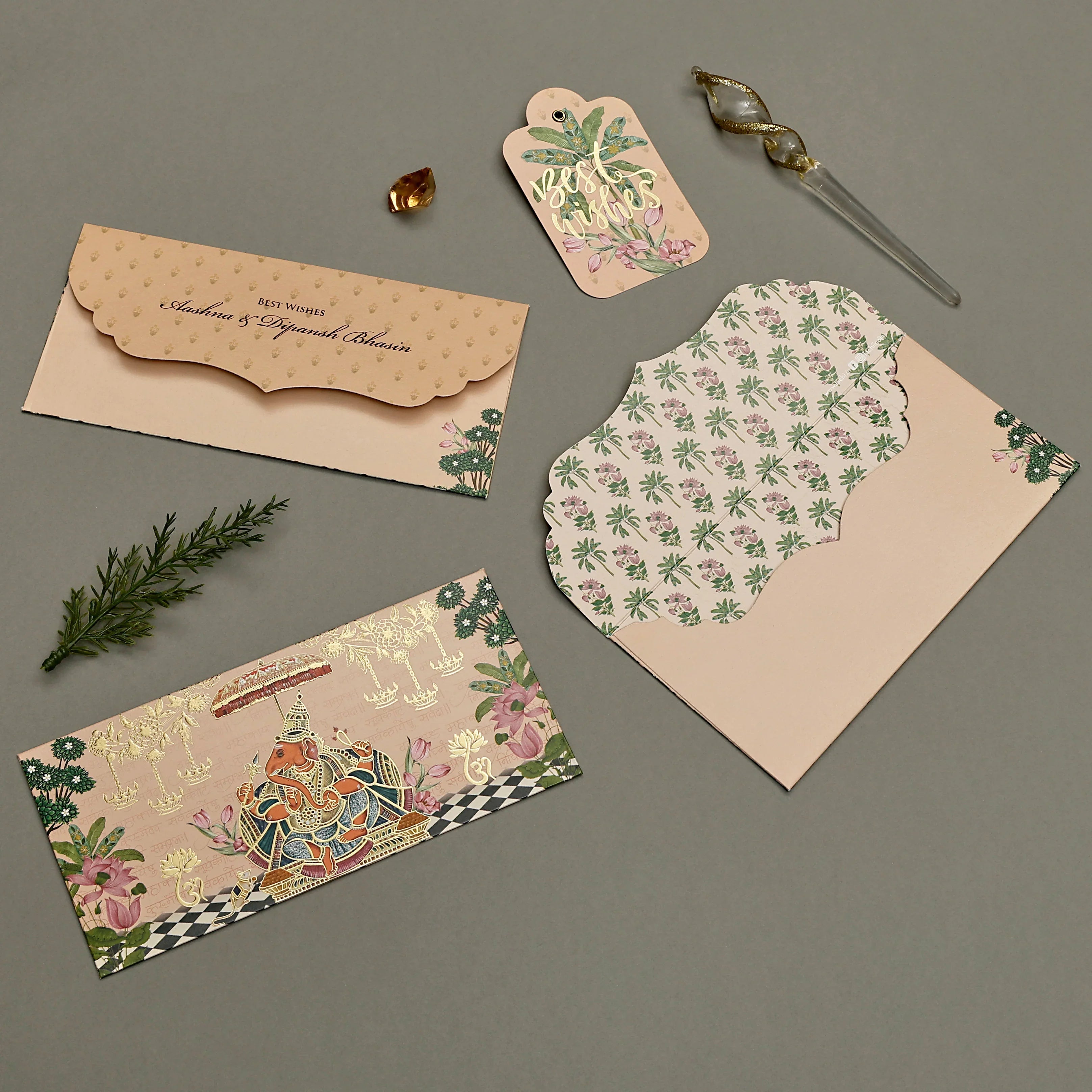 Ganesha Court - Money Envelope (Peach)