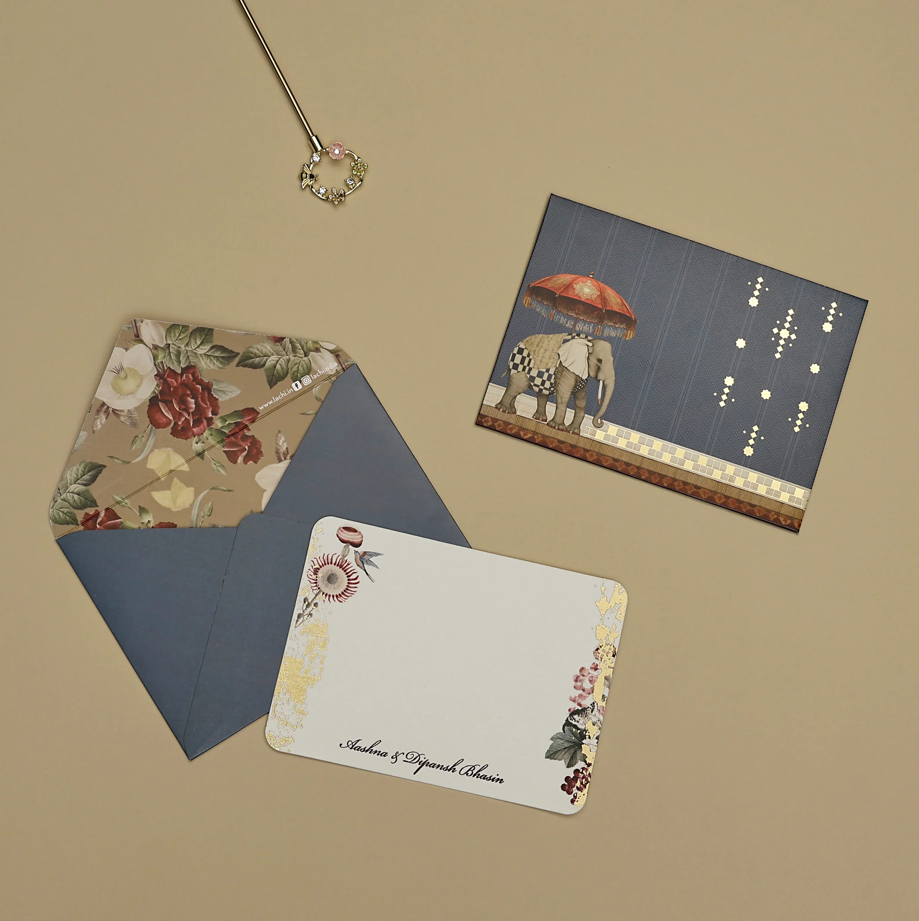 Gajraj Pavilion - Notecard (Blue)