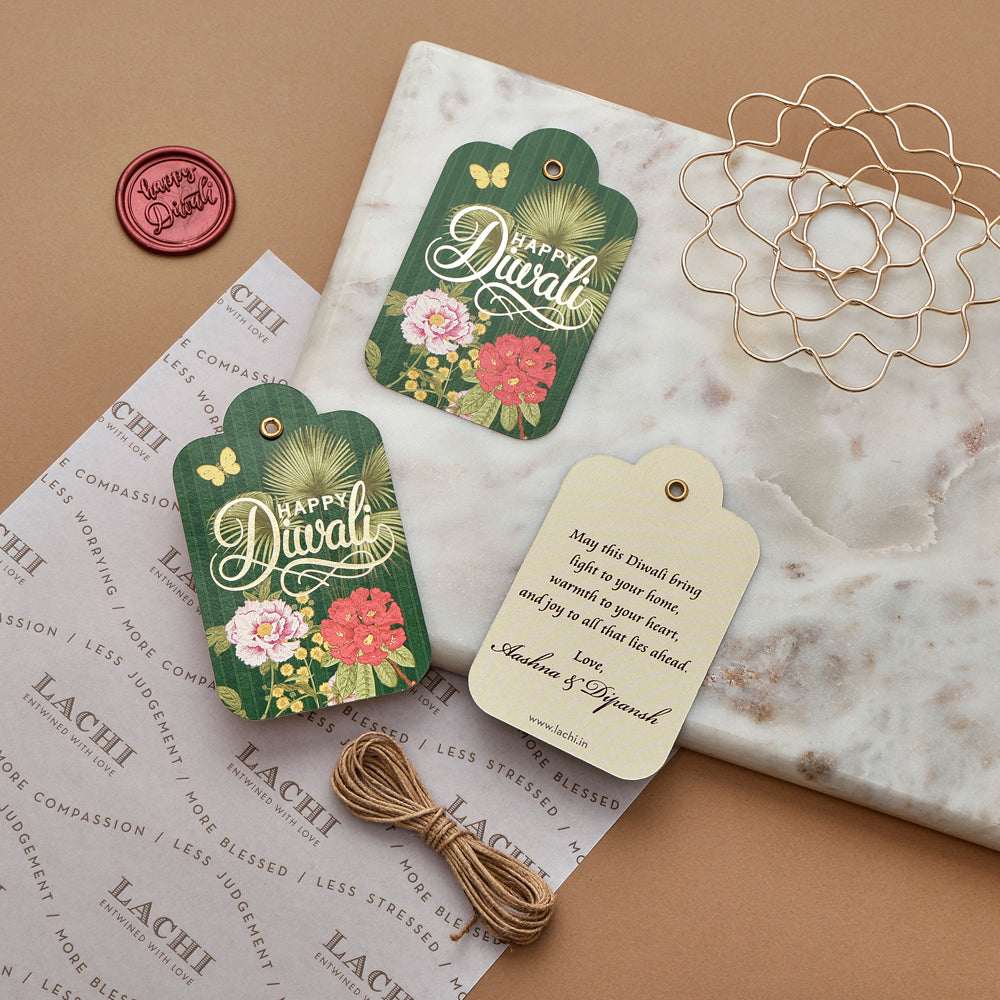 Happy Diwali Gift Tag - Emerald