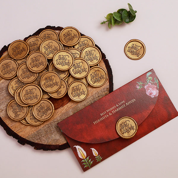 Best Wishes - Gold Wax Seal