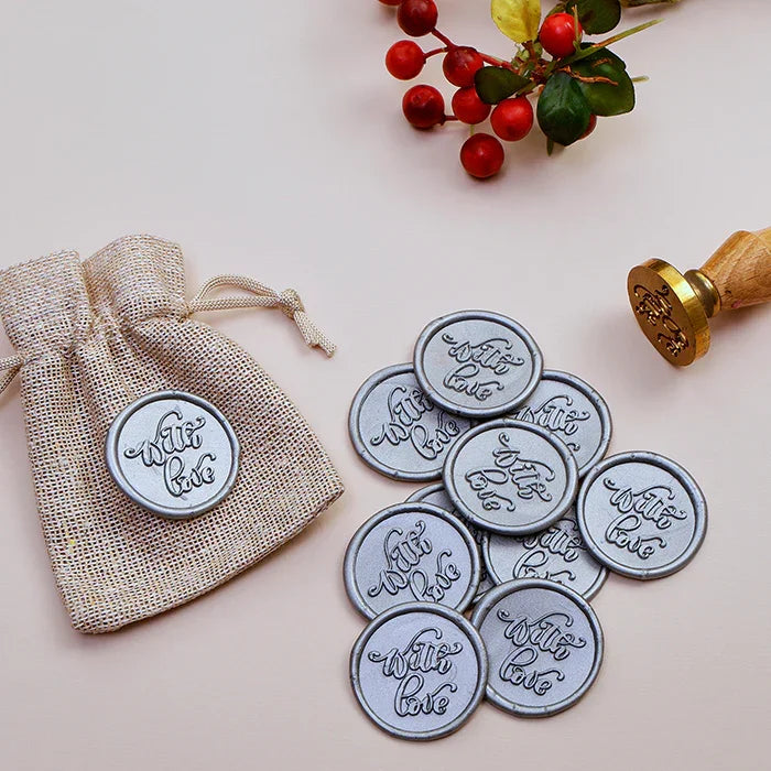 With Love - Metallic Grey Wax Seal