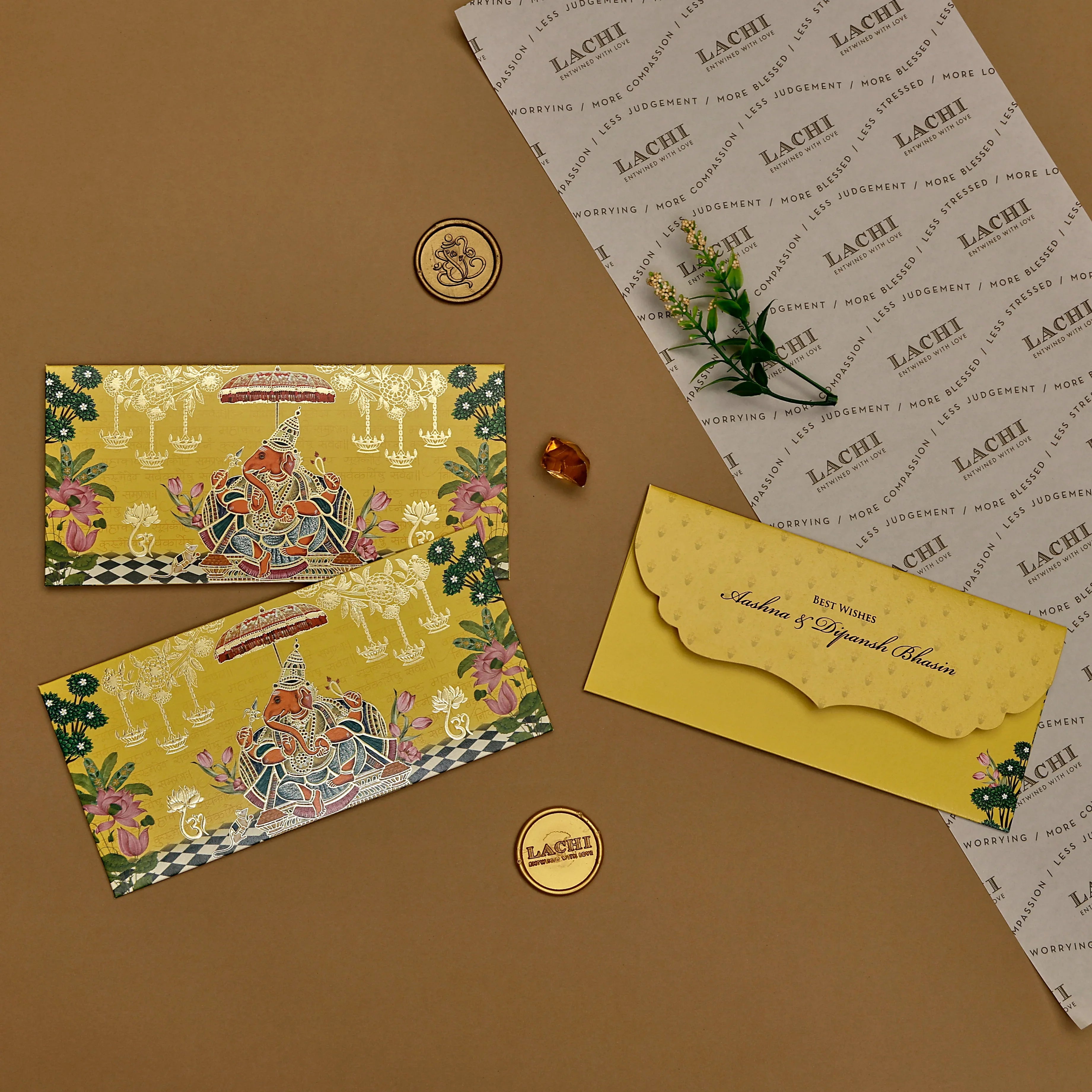 Ganesha Court - Money Envelope (Yellow)