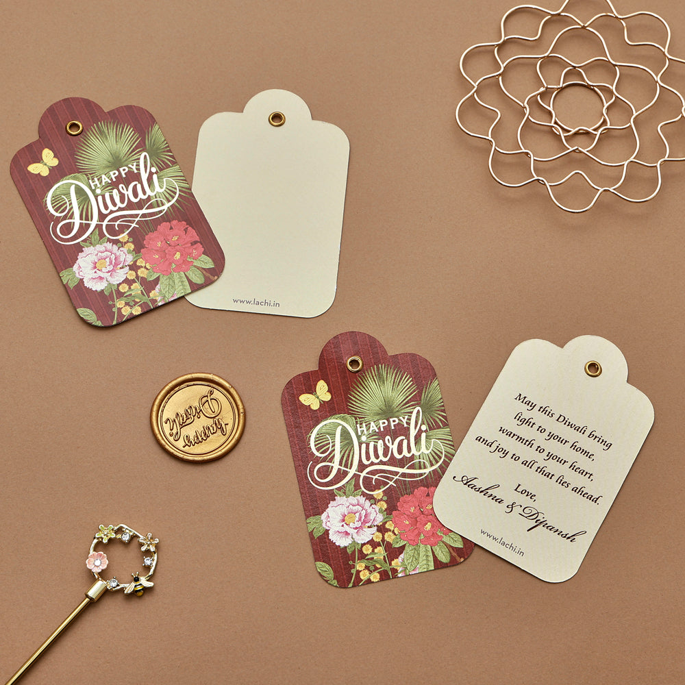 Happy Diwali Gift Tag - Merlot