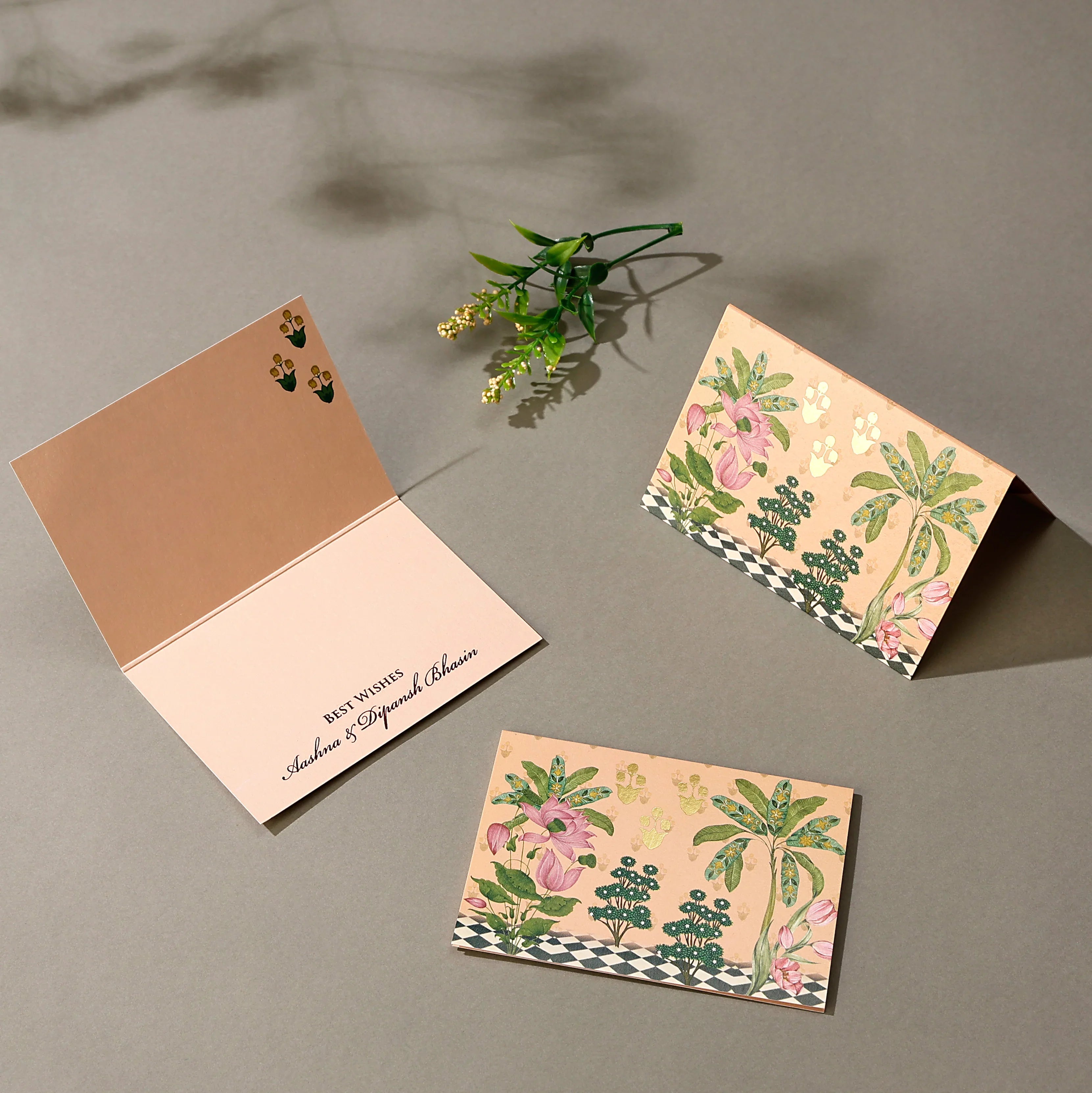 Ganesha Court - Fold Card (Peach)