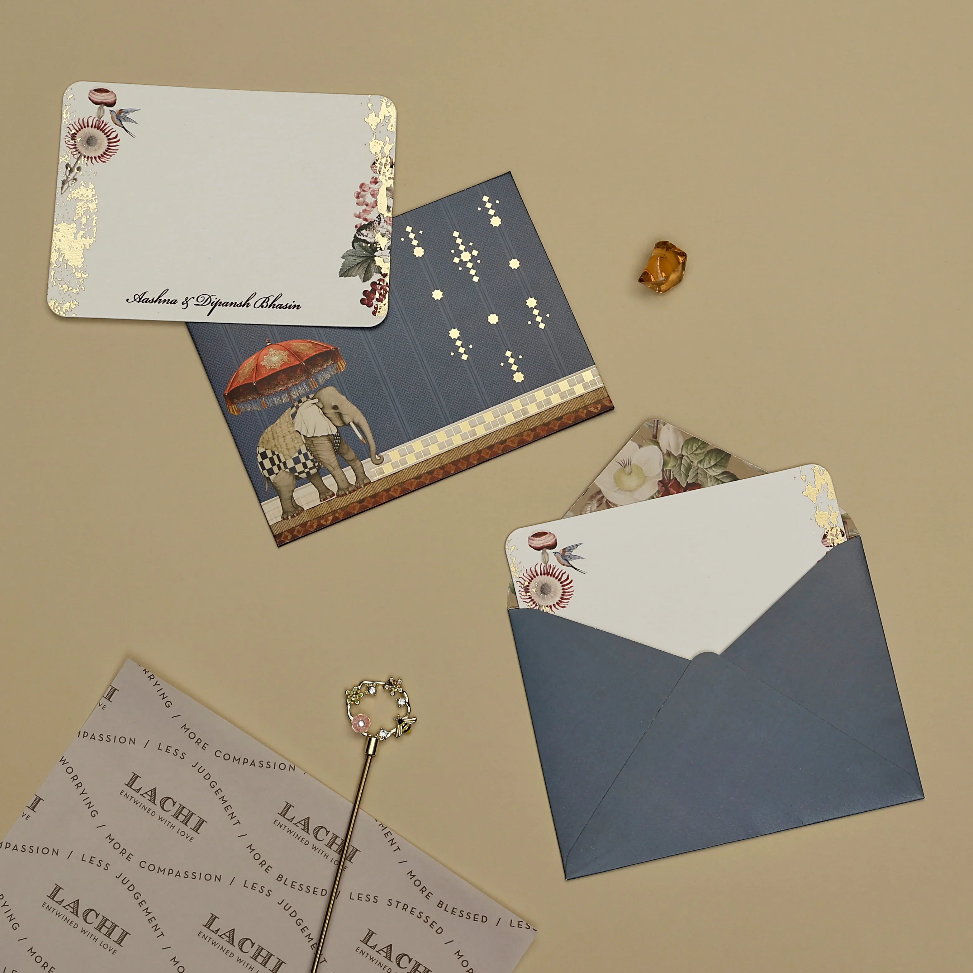 Gajraj Pavilion - Notecard (Blue)