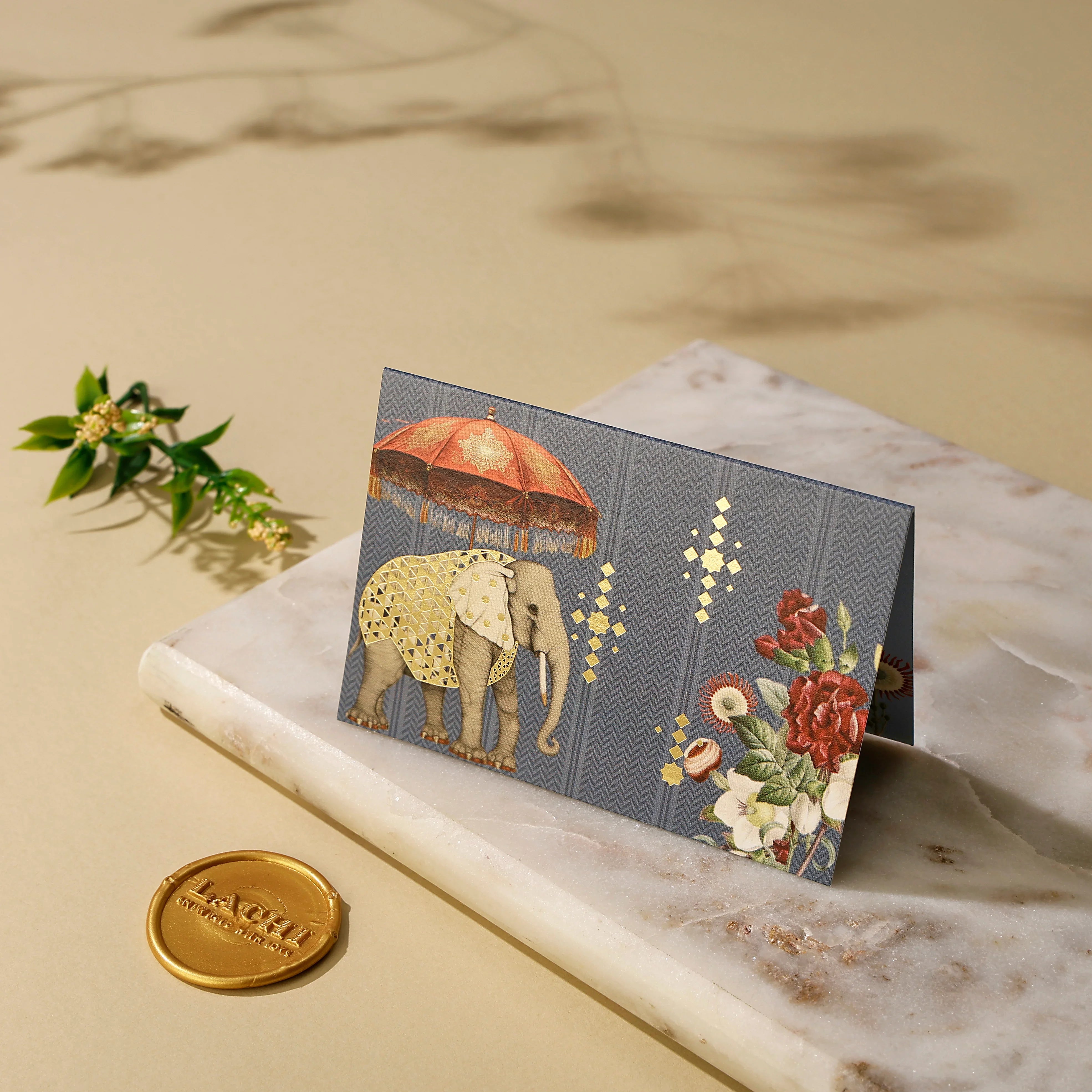 Gajraj Pavilion - Fold Card (Blue)