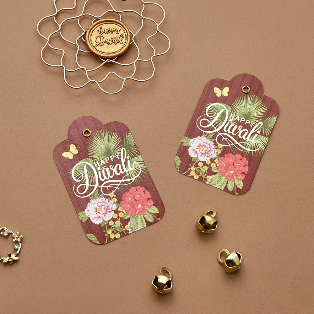 Happy Diwali Gift Tag - Merlot