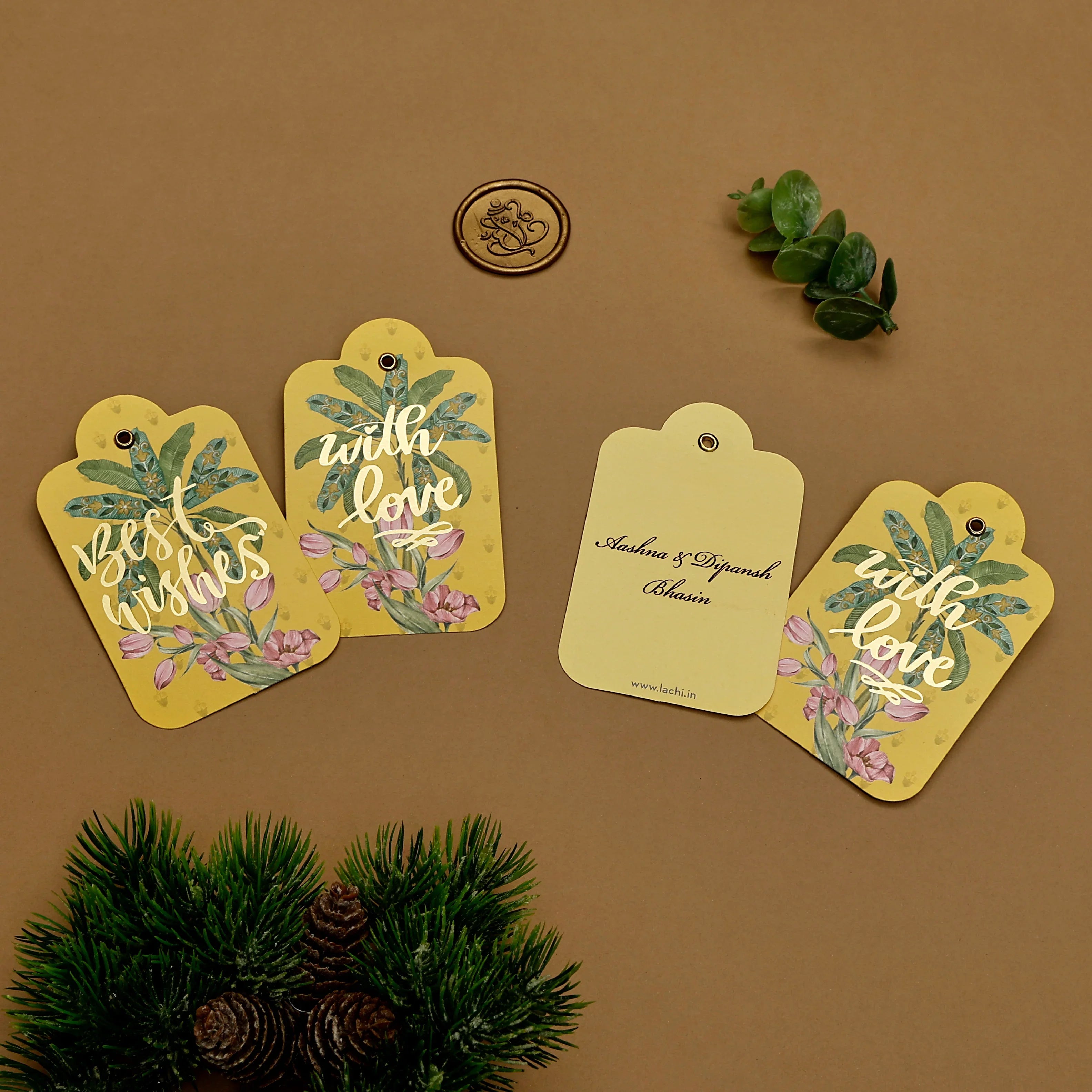 Ganesha Court- Gift Tag (Yellow)