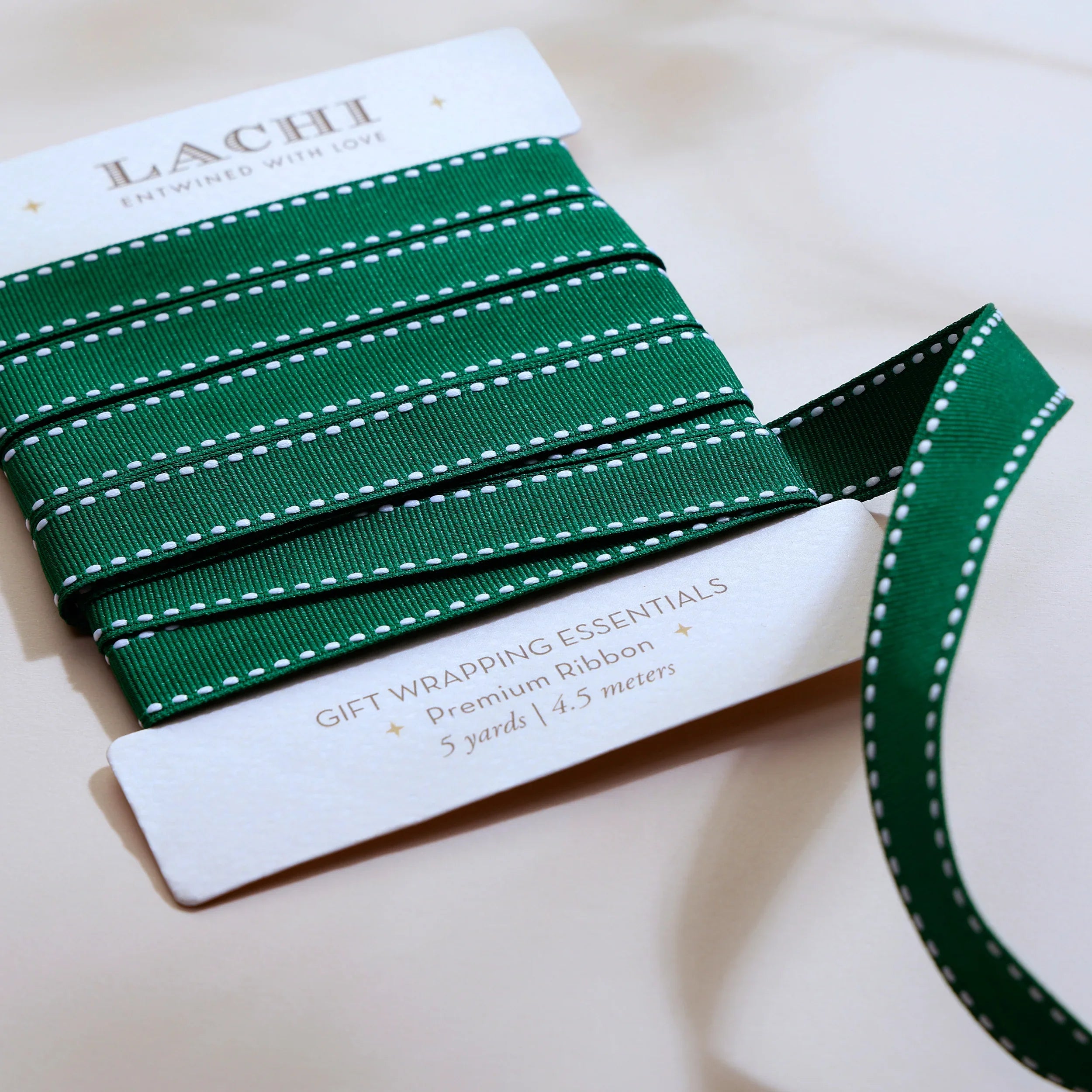 Forest Green Sadle Stitch Ribbon