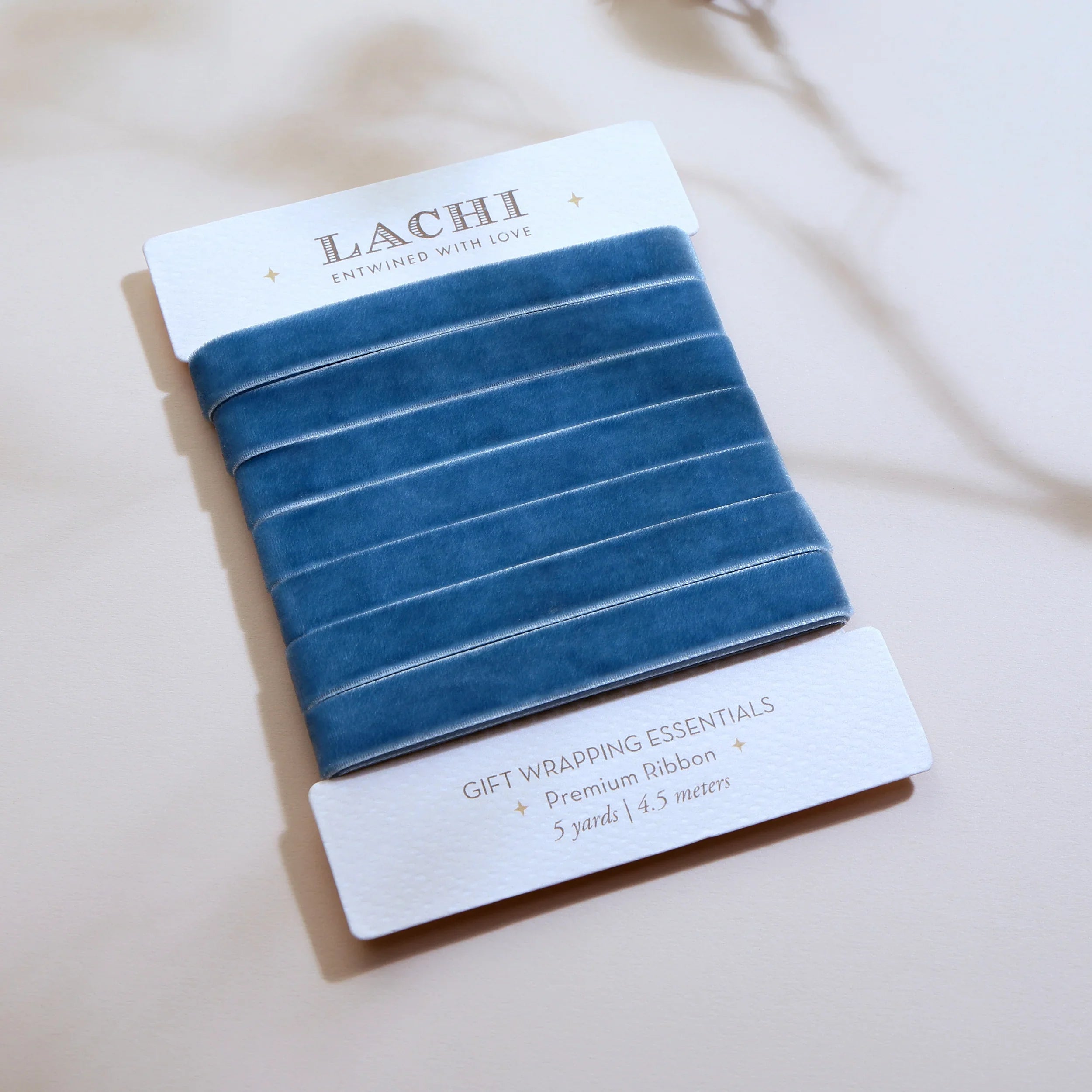 Muted Blue Velvet Ribbon
